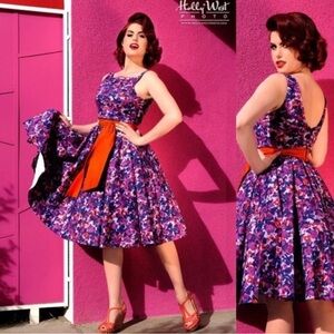 NWT Pinup Couture Retro Floral Sundress, Size L!